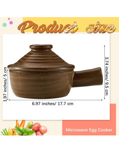 Cocedor de Huevos de Cerámica Maxdot - 2 Piezas Terracota 2