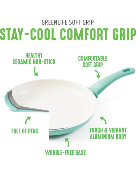 Juego de Sartenes Antiadherentes GreenLife Soft Grip 7" y 10"