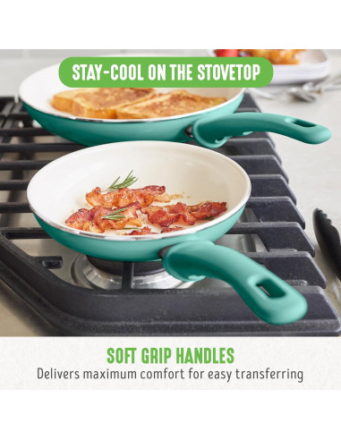 Juego de Sartenes Antiadherentes GreenLife Soft Grip 7" y 10"