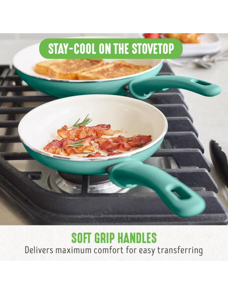 Juego de Sartenes Antiadherentes GreenLife Soft Grip 7" y 10"