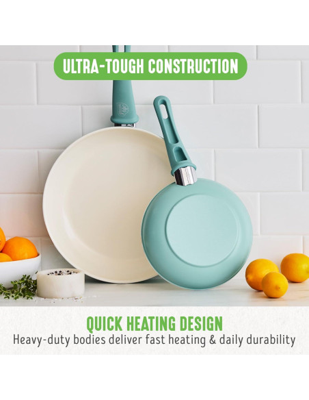 Juego de Sartenes Antiadherentes GreenLife Soft Grip 7" y 10"