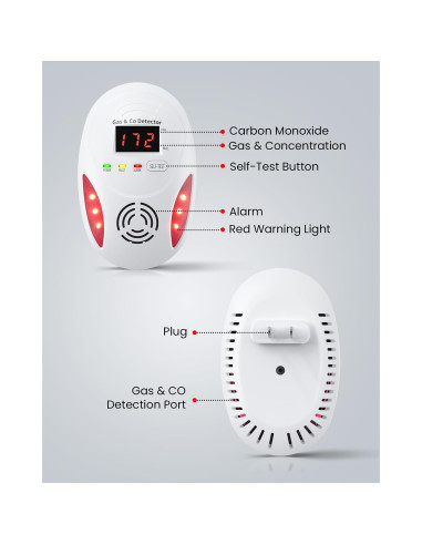 Detector de Monóxido de Carbono y Gas Natural Vilfet KH218A