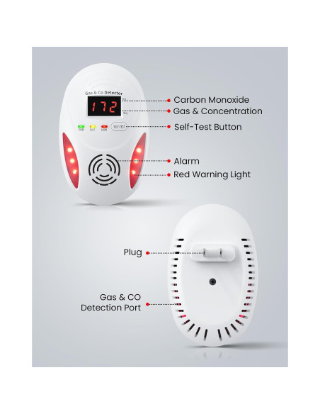Detector de Monóxido de Carbono y Gas Natural Vilfet KH218A