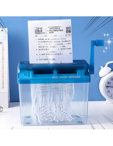 Mini Trituradora Manual Kakalote Azul para Papel y Documentos
