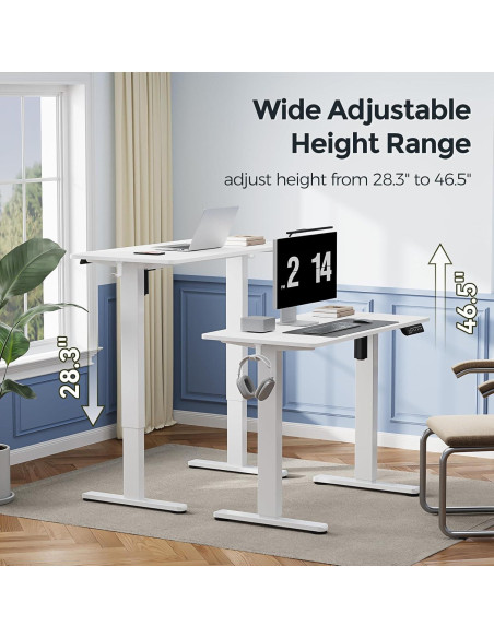 Escritorio de Pie Eléctrico JYLH JOYSEEKER 35" Blanco Ajustable