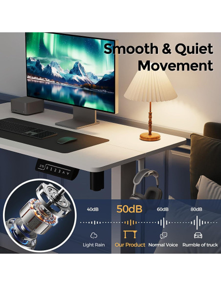 Escritorio de Pie Eléctrico JYLH JOYSEEKER 35" Blanco Ajustable