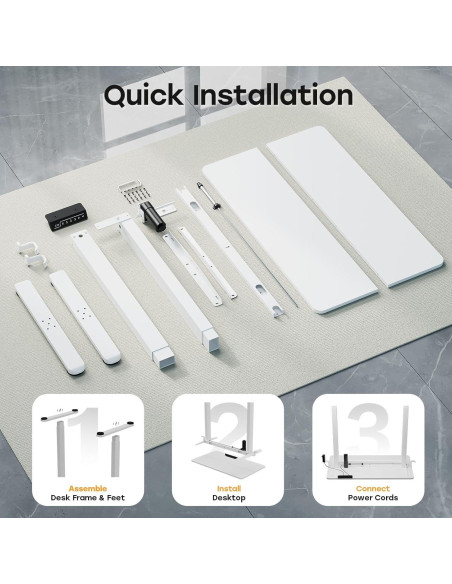 Escritorio de Pie Eléctrico JYLH JOYSEEKER 35" Blanco Ajustable