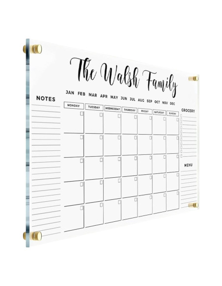 Calendario de Pared Acrílico Personalizado 2025 - Clicked Craft