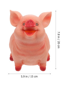 Alcancía de Resina VOSAREA Cerdo 20x15x13 cm Ahorro para Niños 2