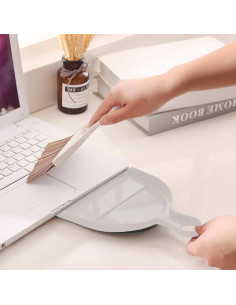 Juego de Escoba y Recogedor Mini BSMstone Blanco Roto 2