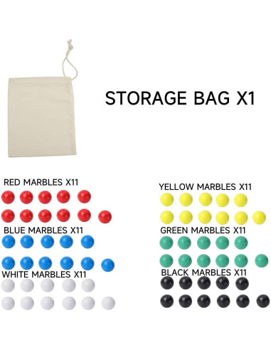 Tablero de Damas Chinas GSE 29.21 cm Madera con 66 Canicas