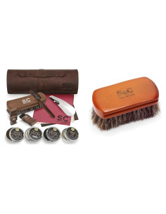 Kit de Cuidado de Cuero Stone and Clark - 13 Piezas y Cepillo Mini