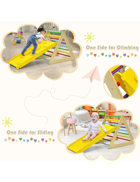 Juguete de Escalada Costzon Triángulo de Madera 3 Piezas