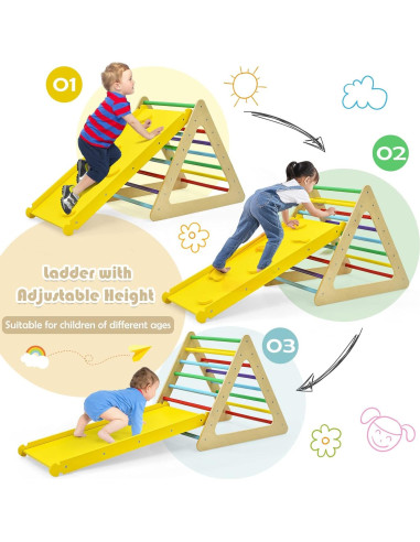 Juguete de Escalada Costzon Triángulo de Madera 3 Piezas