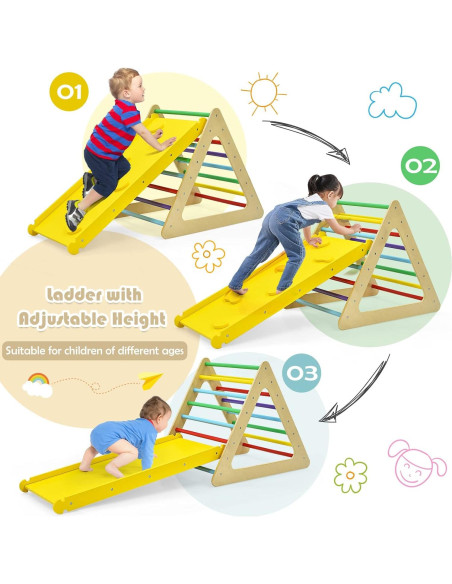 Juguete de Escalada Costzon Triángulo de Madera 3 Piezas