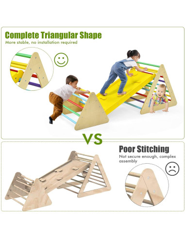 Juguete de Escalada Costzon Triángulo de Madera 3 Piezas