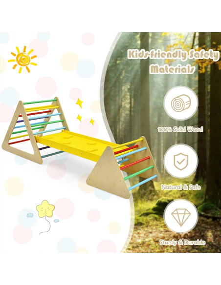 Juguete de Escalada Costzon Triángulo de Madera 3 Piezas