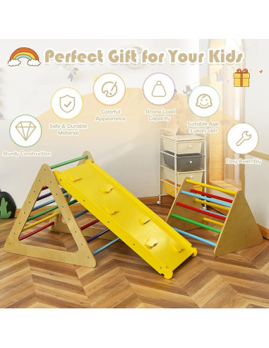 Juguete de Escalada Costzon Triángulo de Madera 3 Piezas