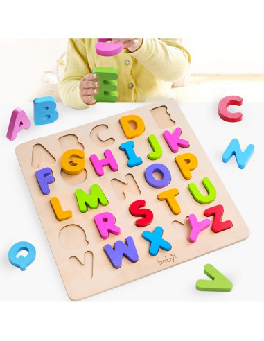 Rompecabezas de Letras y Números de Madera KIDS TOYLAND