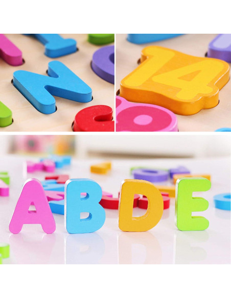 Rompecabezas de Letras y Números de Madera KIDS TOYLAND