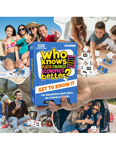Juego de Cartas Educativo QUOKKA Matemáticas y Finanzas - 500 Preguntas