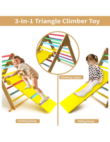 Escalador Triangular Beipoo de Madera Montessori para Niños