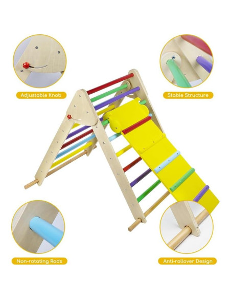 Escalador Triangular Beipoo de Madera Montessori para Niños