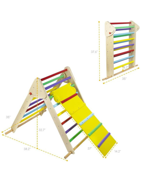Escalador Triangular Beipoo de Madera Montessori para Niños