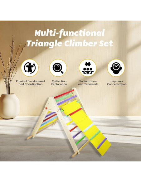 Escalador Triangular Beipoo de Madera Montessori para Niños