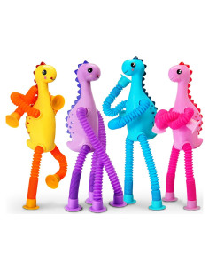 4 Piezas Juguetes Sensoriales de Dinosaurio CHESLICR para Niños