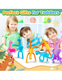 4 Piezas Juguetes Sensoriales de Dinosaurio CHESLICR para Niños 2