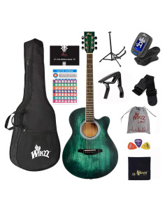 Guitarra Acústica Cutaway 40" Winzz Verde Cazador para Principiantes