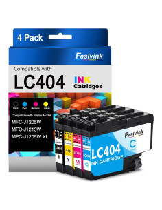 Cartuchos de tinta LC404 Faslvink compatibles para impresora Brother