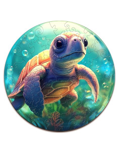 Rompecabezas de Madera Tortuga Bebé AEEKDOOK 50 Piezas 29x29cm