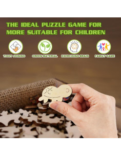 Rompecabezas de Madera Tortuga Bebé AEEKDOOK 50 Piezas 29x29cm 2