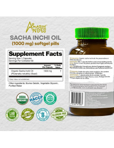 Cápsulas Blandas de Sacha Inchi Amazon Andes 1000mg Omega 3, 6, 9 2