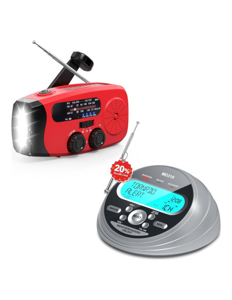 Radio de Emergencia Portátil Emgykit con Manivela y Alerta NOAA