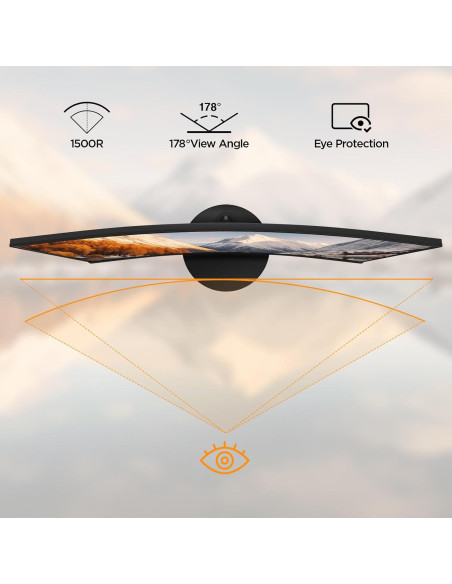 Monitor Curvo KOORUI 24" Full HD 1080P 100Hz 1500R