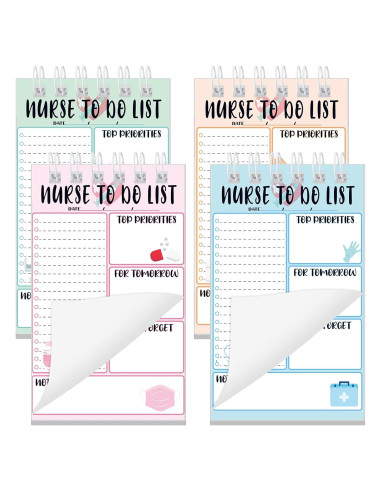 Bloc de Notas Espiral Gueevin para Enfermeras - 4 Pcs 10x15 cm