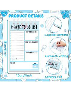 Bloc de Notas Espiral Gueevin para Enfermeras - 4 Pcs 10x15 cm 2