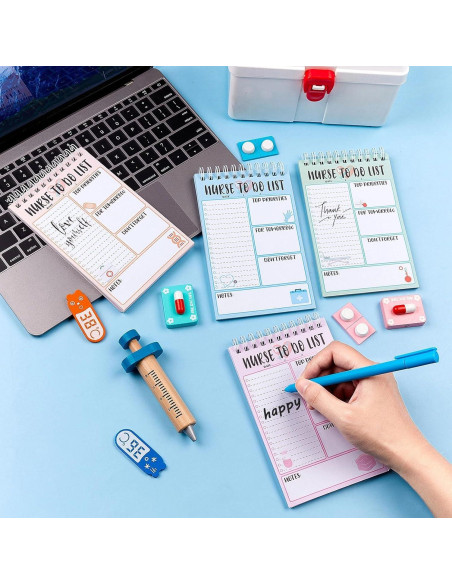 Bloc de Notas Espiral Gueevin para Enfermeras - 4 Pcs 10x15 cm