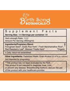 Tintura Herbal para Lactancia 60ml Birth Song Botanicals 2