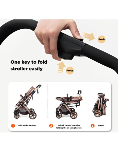 Cochecito de bebé PEARLOVE HA321 Plegable con Capota Ajustable