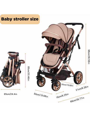 Cochecito de bebé PEARLOVE HA321 Plegable con Capota Ajustable