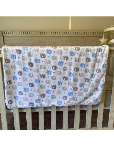 Manta de Bebé Everyday Kids Elefante Azul 101.6x76.2 cm