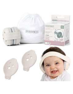 Auriculares Canceladores de Ruido INDOORSY para Bebés - Protección Auditiva Crema