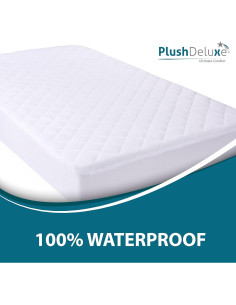 Protector de Colchón Mini PlushDeluxe 100% Impermeable Blanco 2