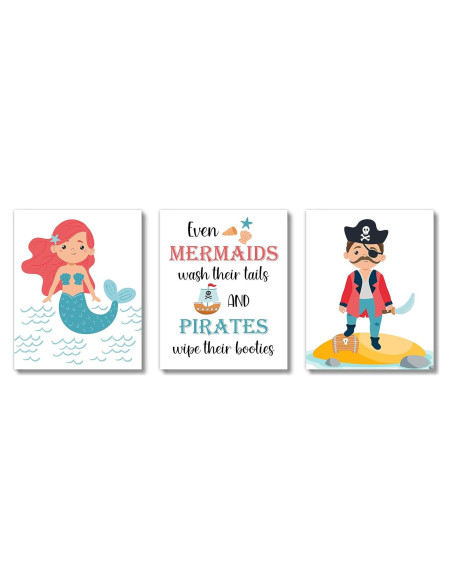 Impresiones decorativas para baño infantil Brooke & Vine Set de 3 Impresiones decorativas para baño infantil Brooke & Vine Set de 3