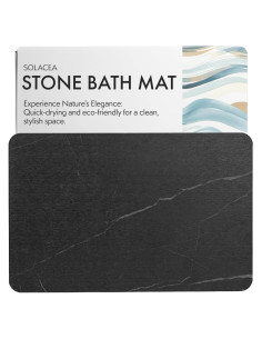 Alfombra de Baño Solacea de Piedra Diatomácea 60x39 cm Negro