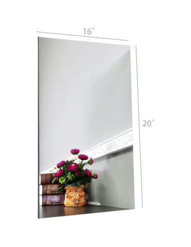 Espejo acrílico rectangular FixtureDisplays 20x16 pulgadas a prueba de roturas